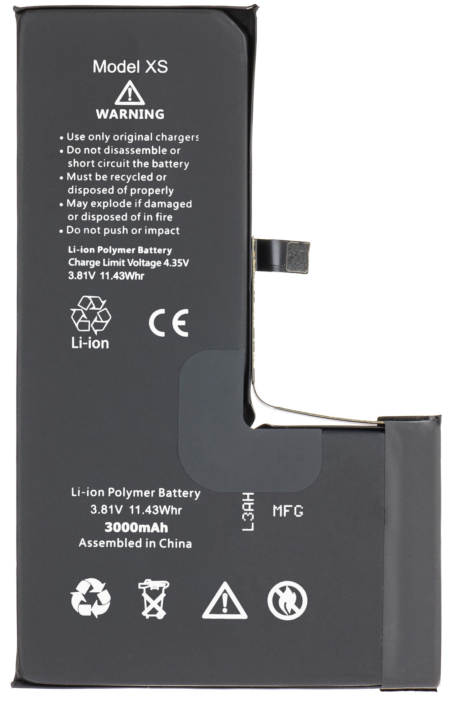 Apple iPhone XS Battery, High Capacity