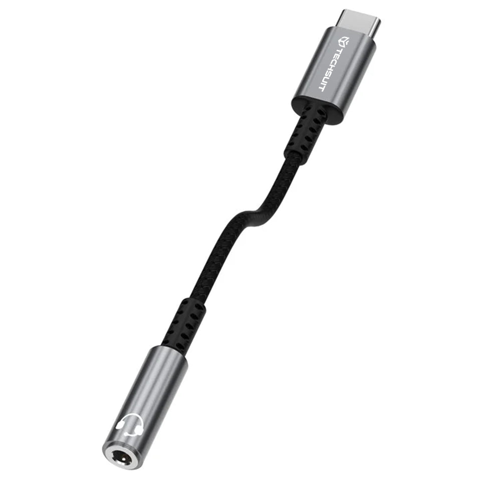 USB-C to 3.5mm Audio Adapter Techsuit AC14 SonicPiX, Gray