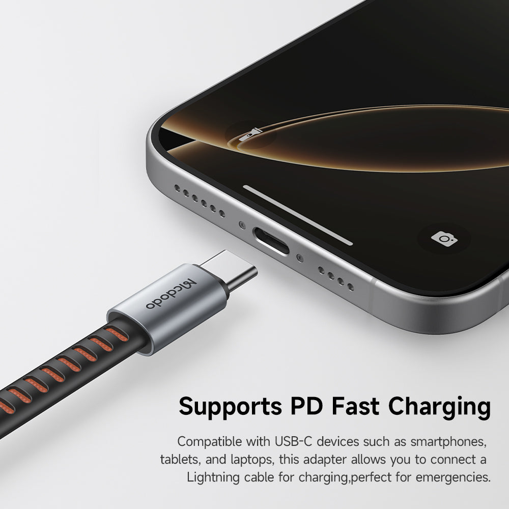 USB-C to Lightning McDodo CA-4870 Audio Adapter, Gray