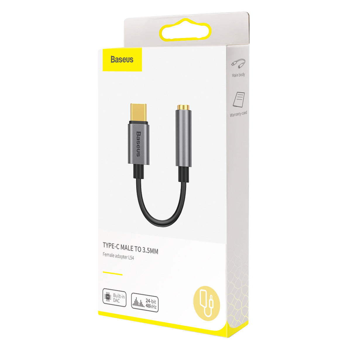 USB-C to 3.5mm Audio Adapter Baseus L54, Gray CATL54-0G