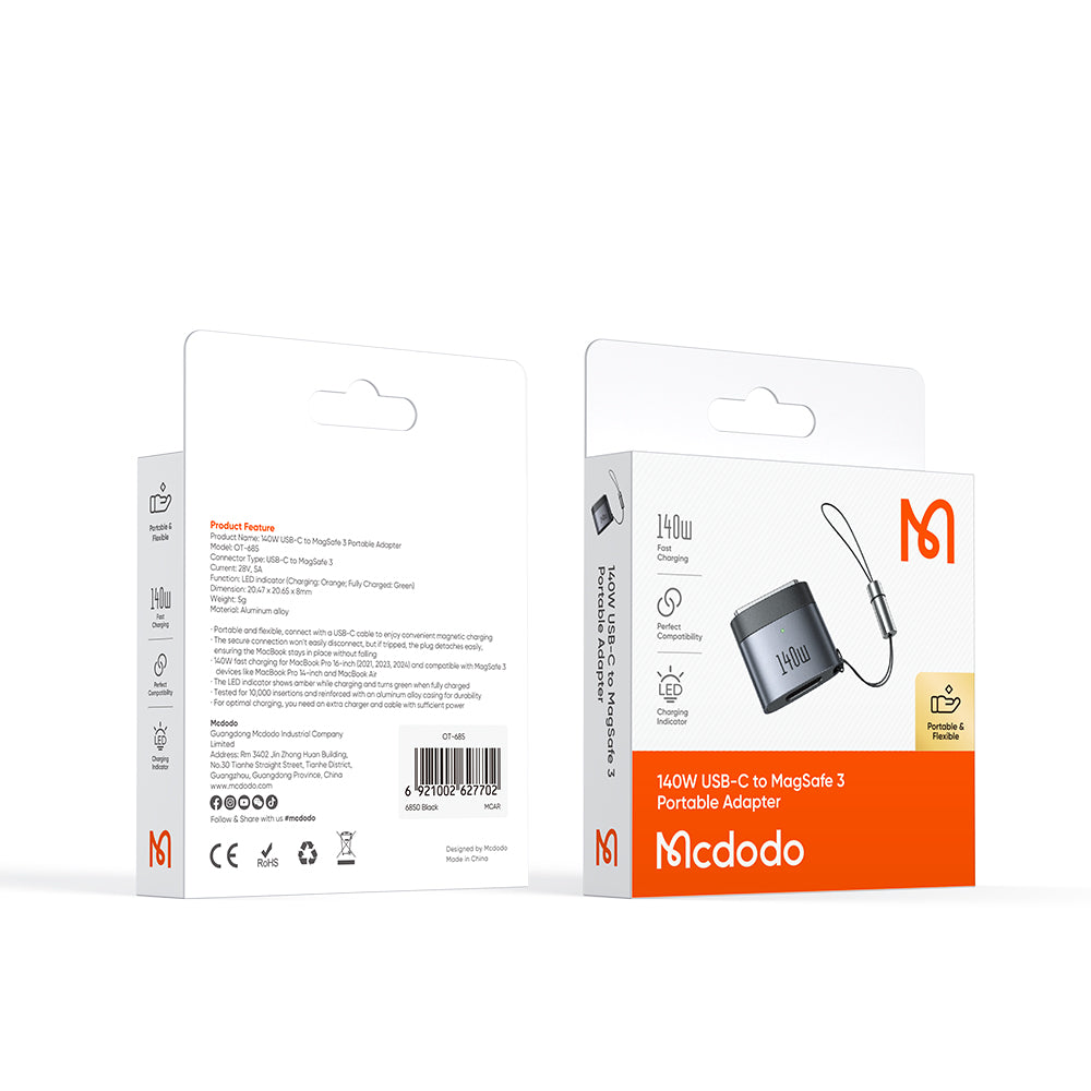 USB-C Charging Adapter - MagSafe 3 McDodo OT-6850, Black
