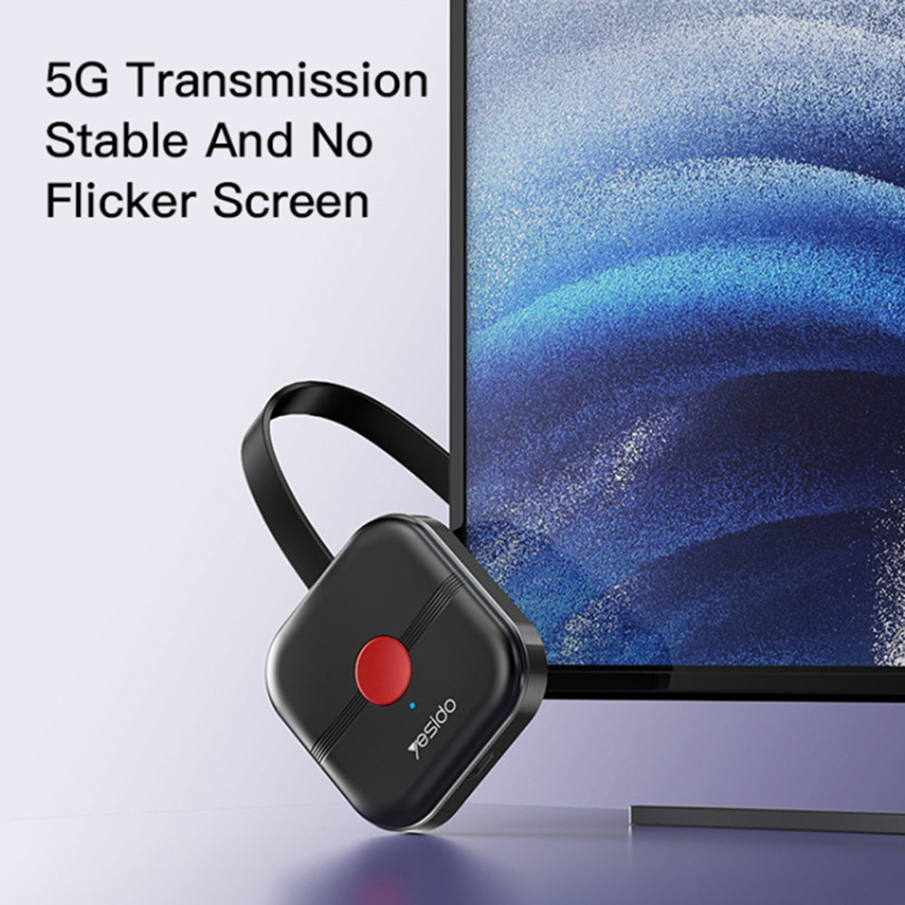 Yesido TV10 5G Wireless Multimedia Adapter, Black
