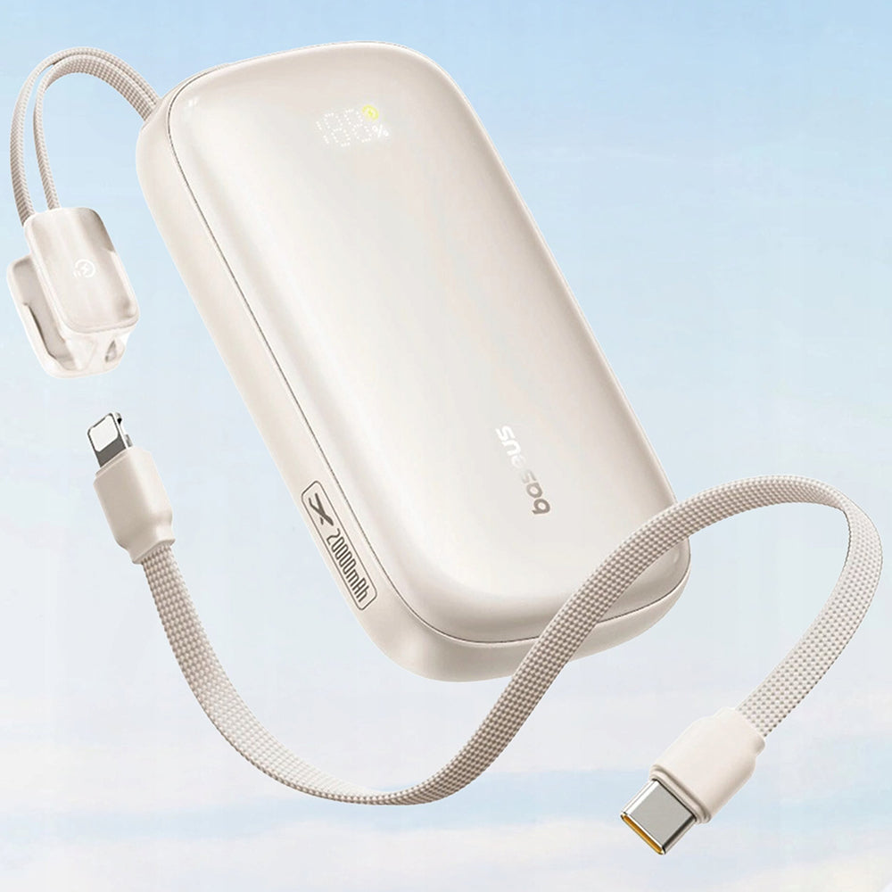 Baseus EnerFill FC21 Qpow 3 Ultra External Battery, 10000mAh, 45W, QC + PD, 1 x USB-A - 1 x USB-C, Beige E0027Q01