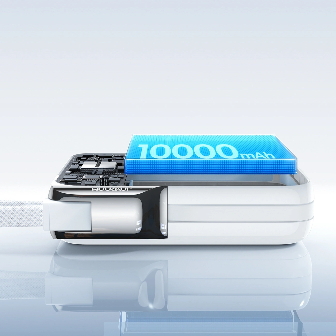 Joyroom JR-PBF27 Pro External Battery, 10000mAh, 30W, QC + PD, 1 x Lightning - 2 x USB-C, White