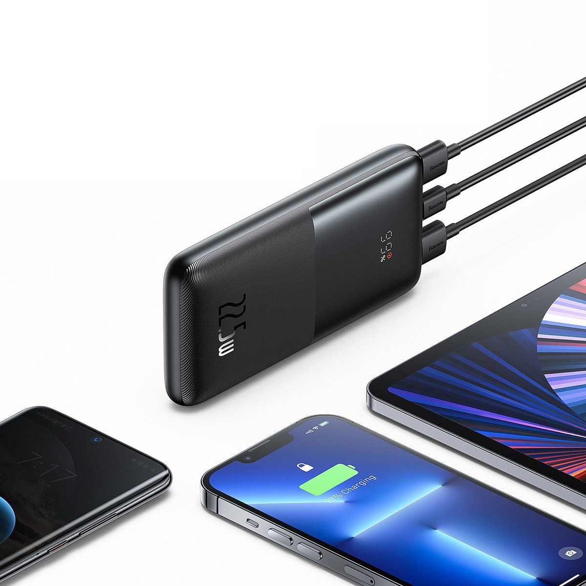 Baseus Bipow Pro External Battery, 10000mAh, 22.5W, QC + PD, 1 x USB-C - 2 x USB-A, Black PPBD040001