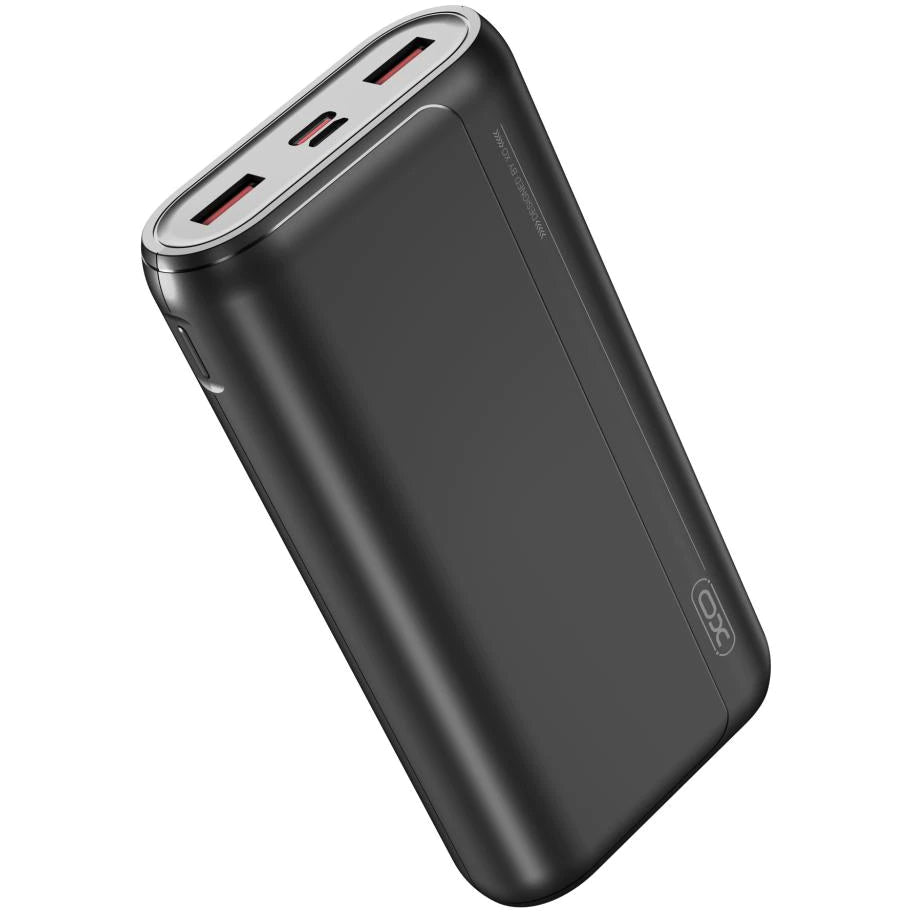 XO Design PR127 External Battery, 20000mAh, 22.5W, QC + PD, 1 x USB-C - 2 x USB-A, Black