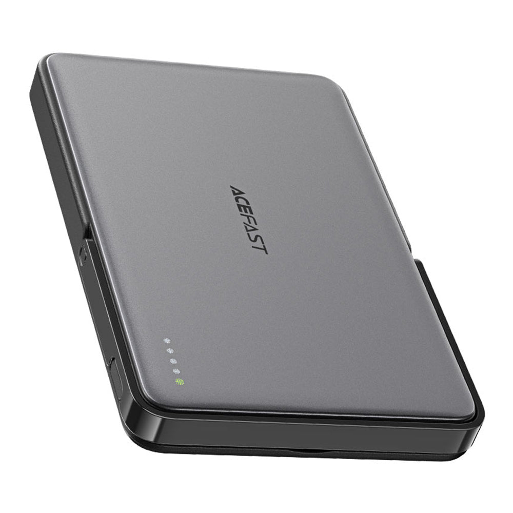 Acefast M16 Wireless External Battery, 5000mAh, 18W, PD + FQI, 1 x QI - 1 x USB-C, Black