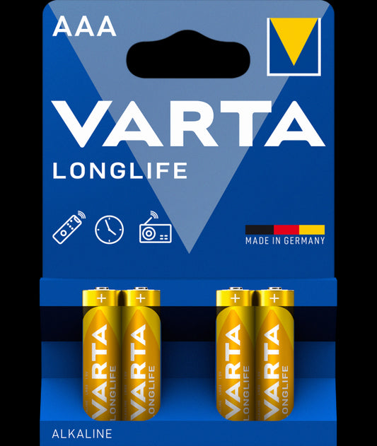 Varta Longlife 4903 batteries, AAA / LR3, Set 4 pieces