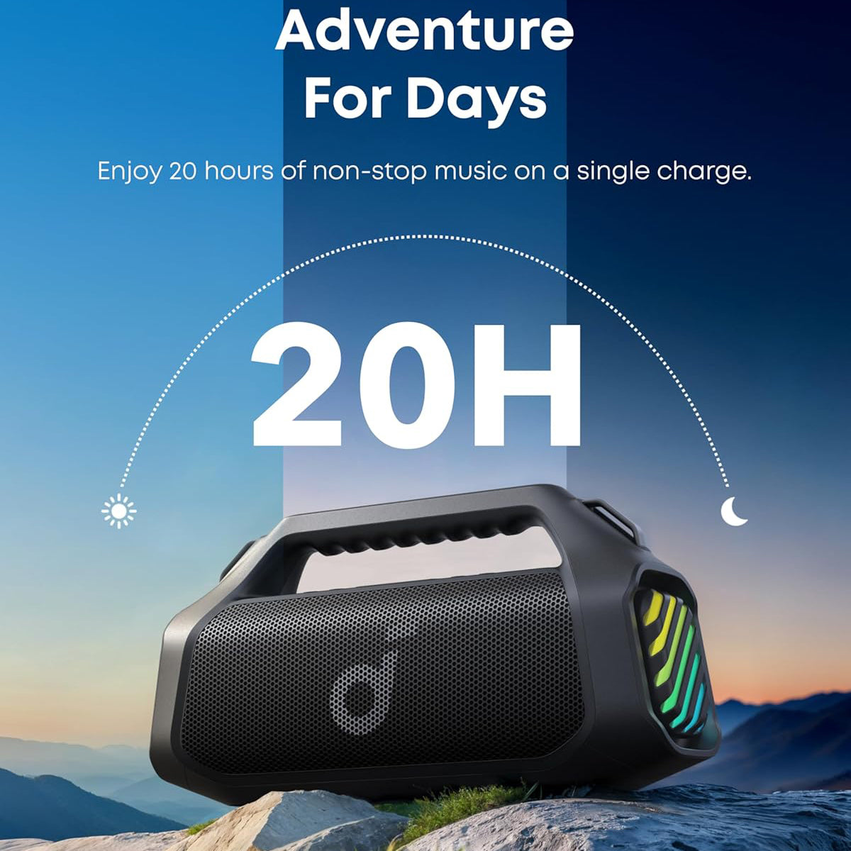 Anker SoundCore Boom 2 Pro Portable Bluetooth Speaker, 140W, TWS, RGB, Waterproof, Black A3134A11