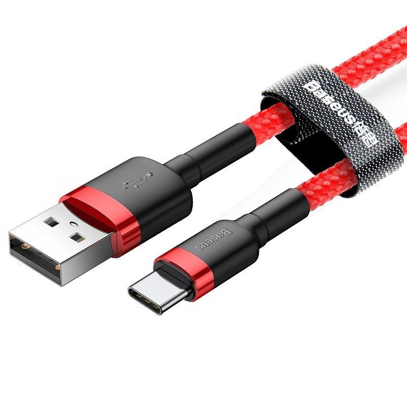 USB-A to USB-C Baseus Cafule Data and Charging Cable, 60W, 1m, Red