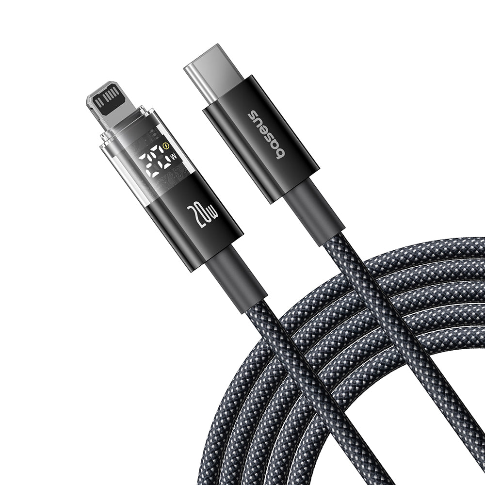 USB-C to Lightning Baseus Display 2 Data and Charging Cable, 20W, 1m, Black P10382703121-00