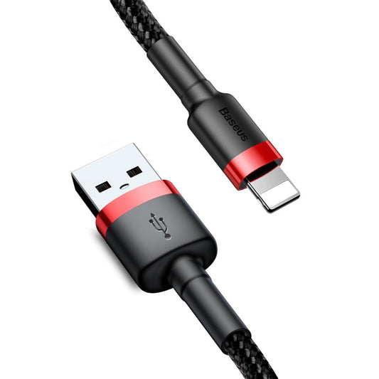 Data and Charging Cable USB-A - Lightning Baseus Cafule, 18W, 0.5m, Red CALKLF-A19