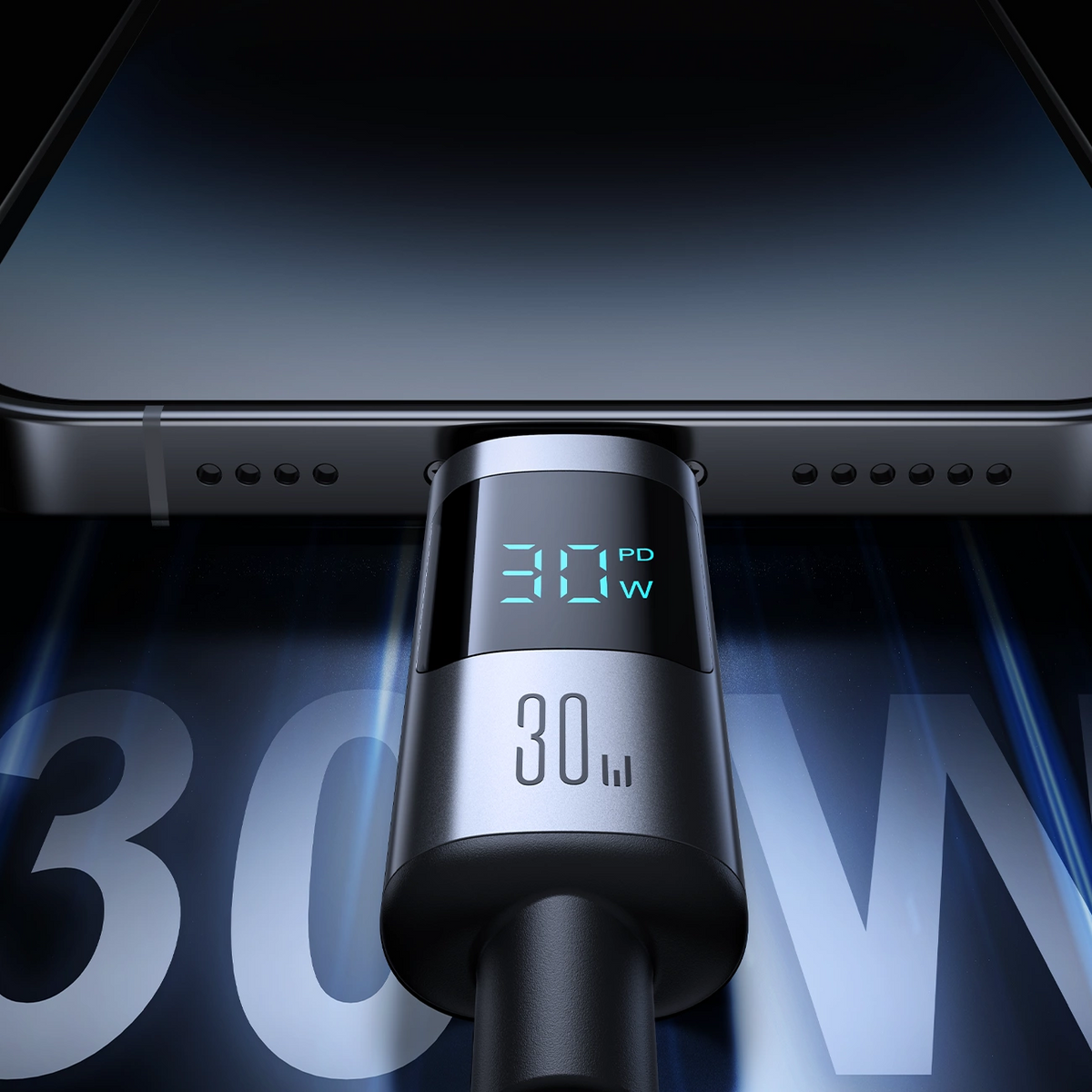USB-C to Lightning Data and Charging Cable Joyroom S-A16 Pro Prism Display, 30W, 1.2m, Black
