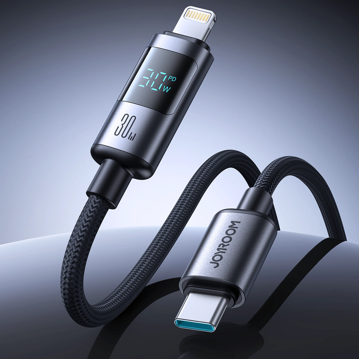 USB-C to Lightning Data and Charging Cable Joyroom S-A16 Pro Prism Display, 30W, 1.2m, Black
