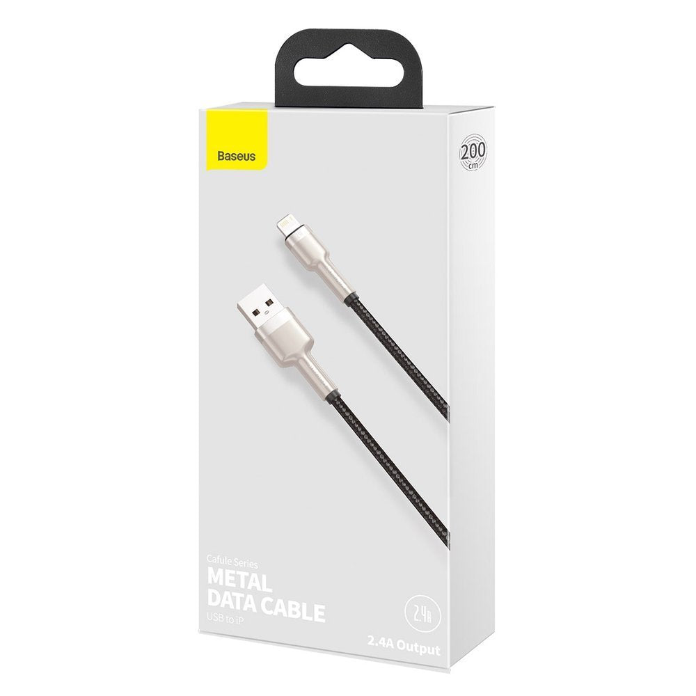 USB-A to Lightning Data and Charging Cable Baseus Cafule Metal Series, 18W, 1m, Black CALJK-A01