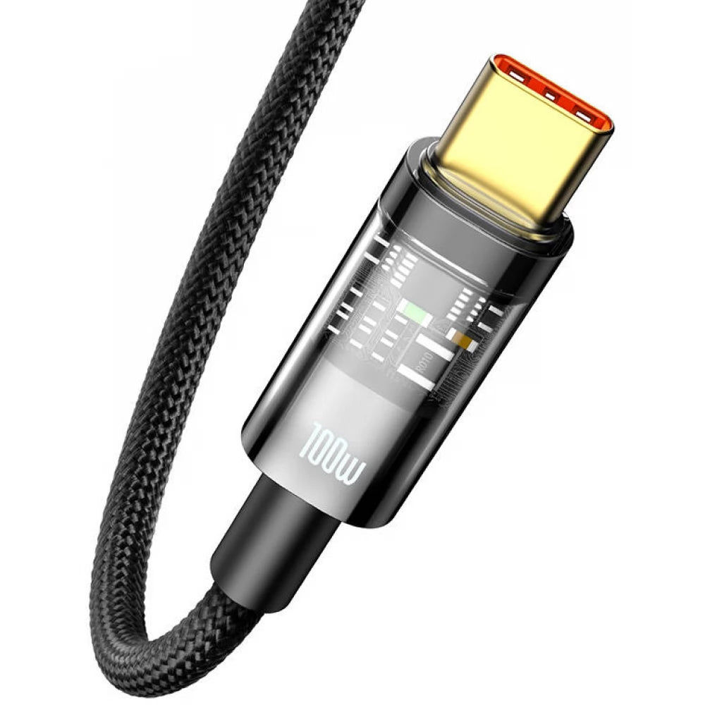 USB-A to USB-C Baseus Explorer Data and Charging Cable, 100W, 1m, Black CATS000201