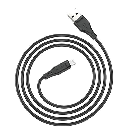 USB-A to Lightning Data and Charging Cable Acefast C3-02, 18W, 1.2m, Black
