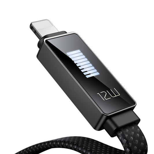 USB-A to Lightning McDodo CA-4970 Rythm Display Data and Charging Cable, 18W, 1.2m, Black
