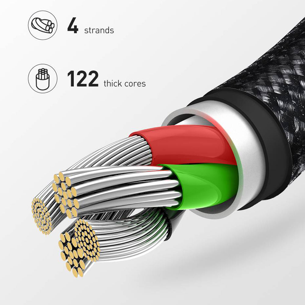 USB-A to USB-C Data and Charging Cable ColorWay CW-CBUC003, 18W, 1m, Green