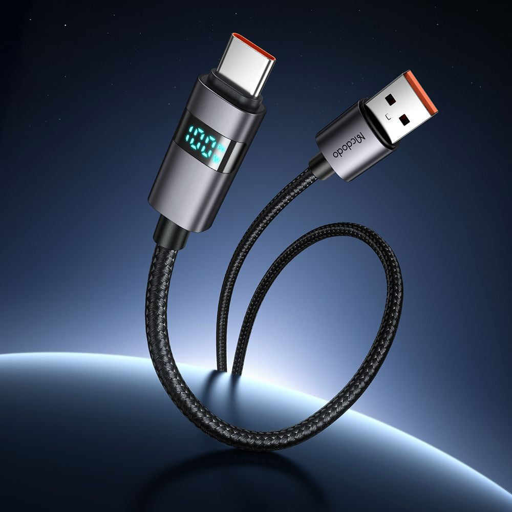 USB-A to USB-C McDodo CA-6520 Display Data and Charging Cable, 100W, 1.2m, Black