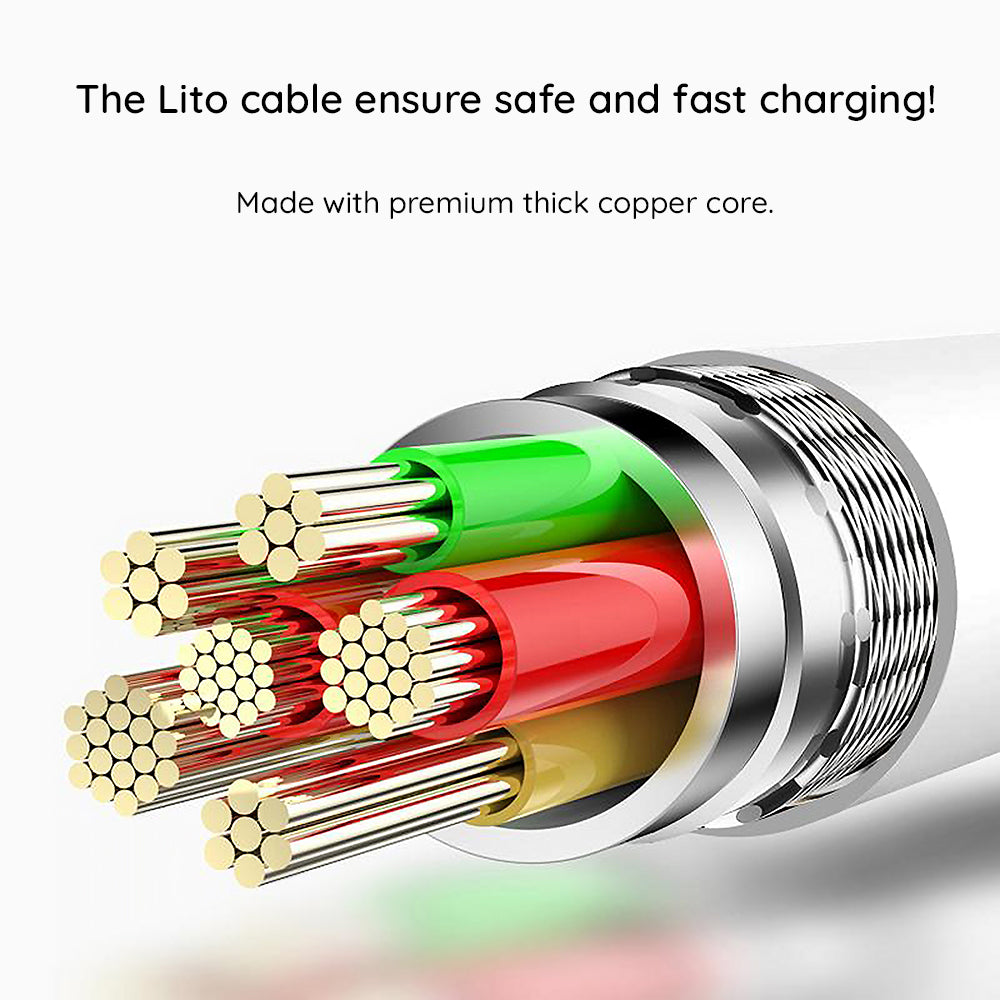 USB-C to Lightning Data and Charging Cable Lito LD03, 27W, 1m, White