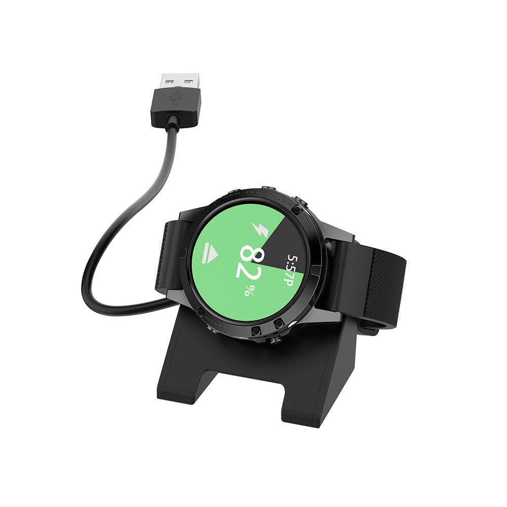 Techsuit TGC3 Charging Cable for Garmin Fenix 5 Plus / 7X / 6X / 6 / 5, USB-A, Black