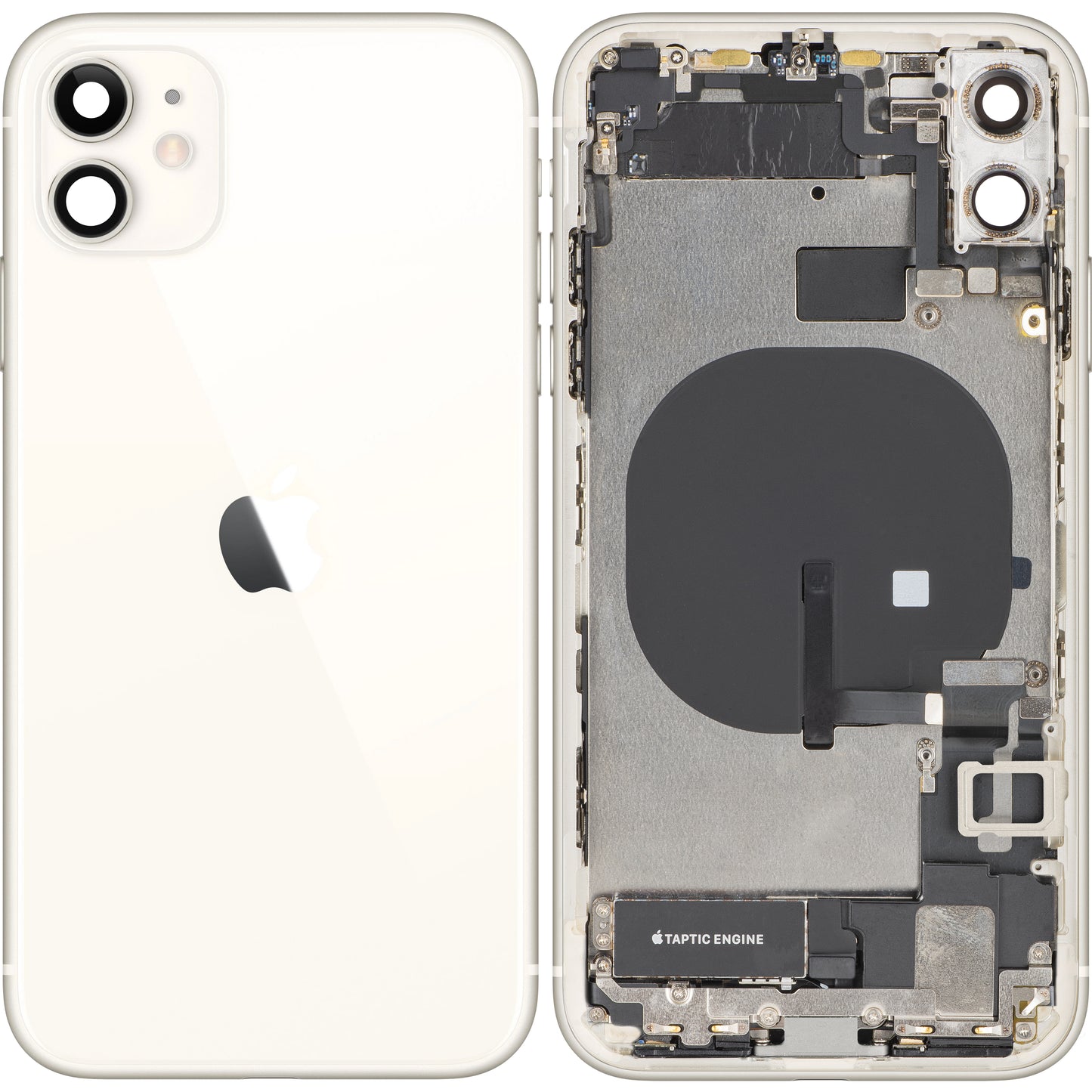 Apple iPhone 11 Battery Cover, With Middle Frame, Full Parts, White, Swap