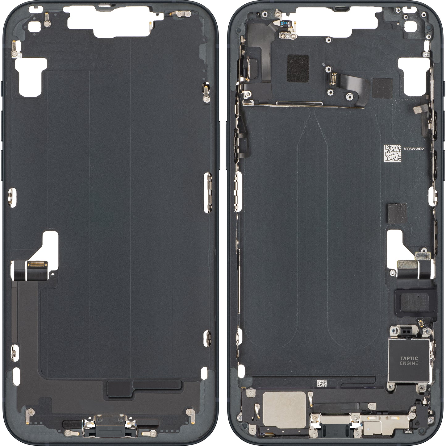 Apple iPhone 14 Plus Battery Cover, With Middle Frame, Full Parts, Black (Midnight), Swap