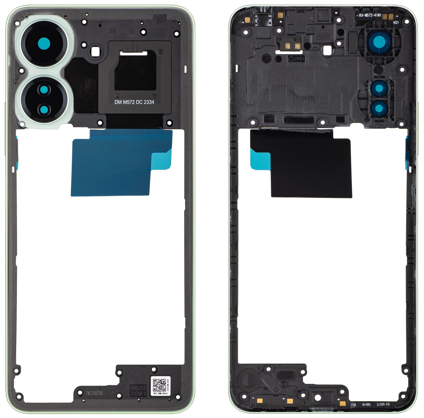 Middle Housing Xiaomi Redmi 13C NFC, Green (Clover Green), Service Pack 560002C3UN00