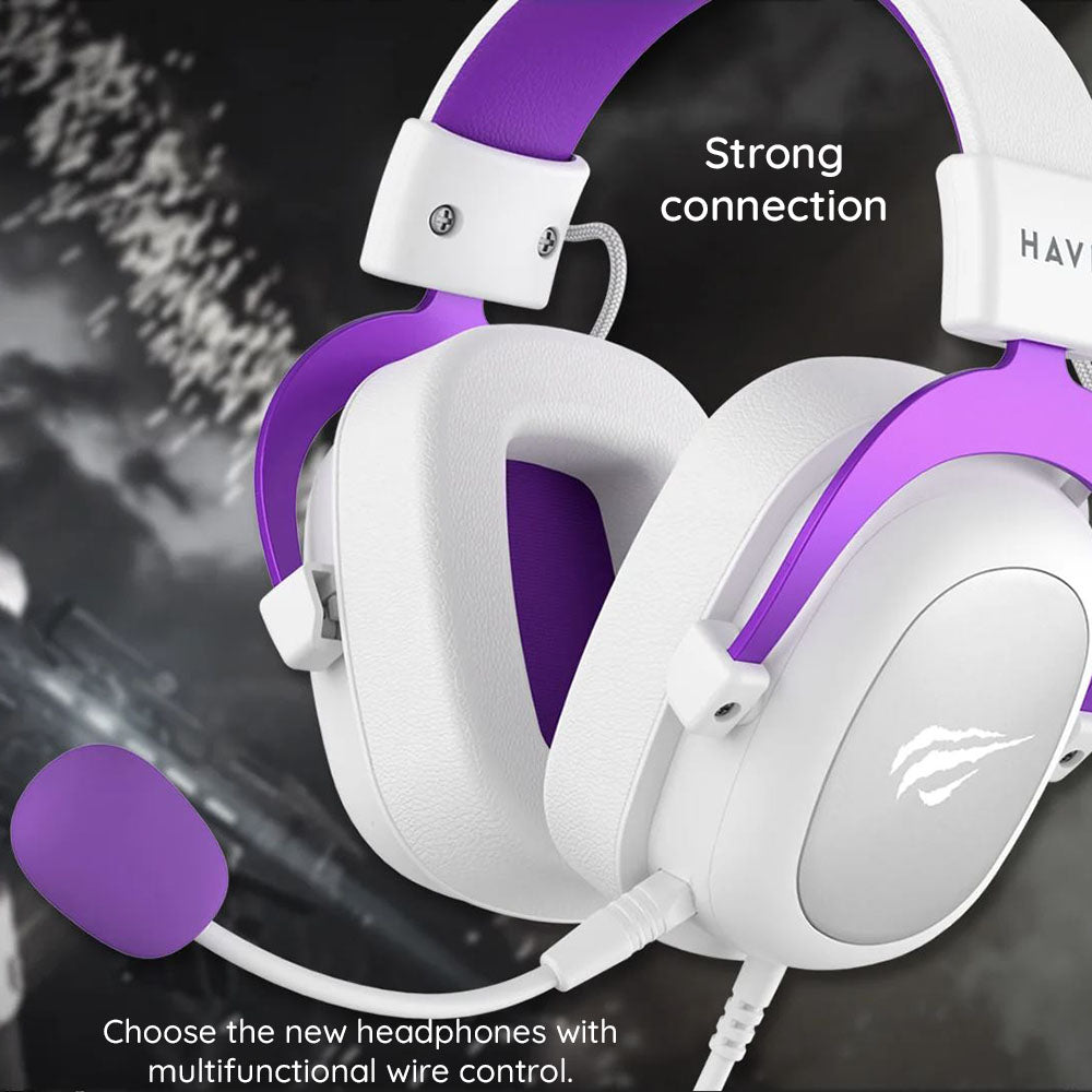 HAVIT H2002D 3.5mm Gaming Headphones, 2m, Pink