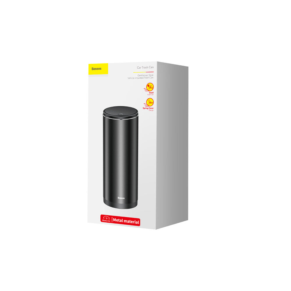Baseus Gentleman Style Car Trash Bin with 30 Trash Bags, Black CRLJT-01