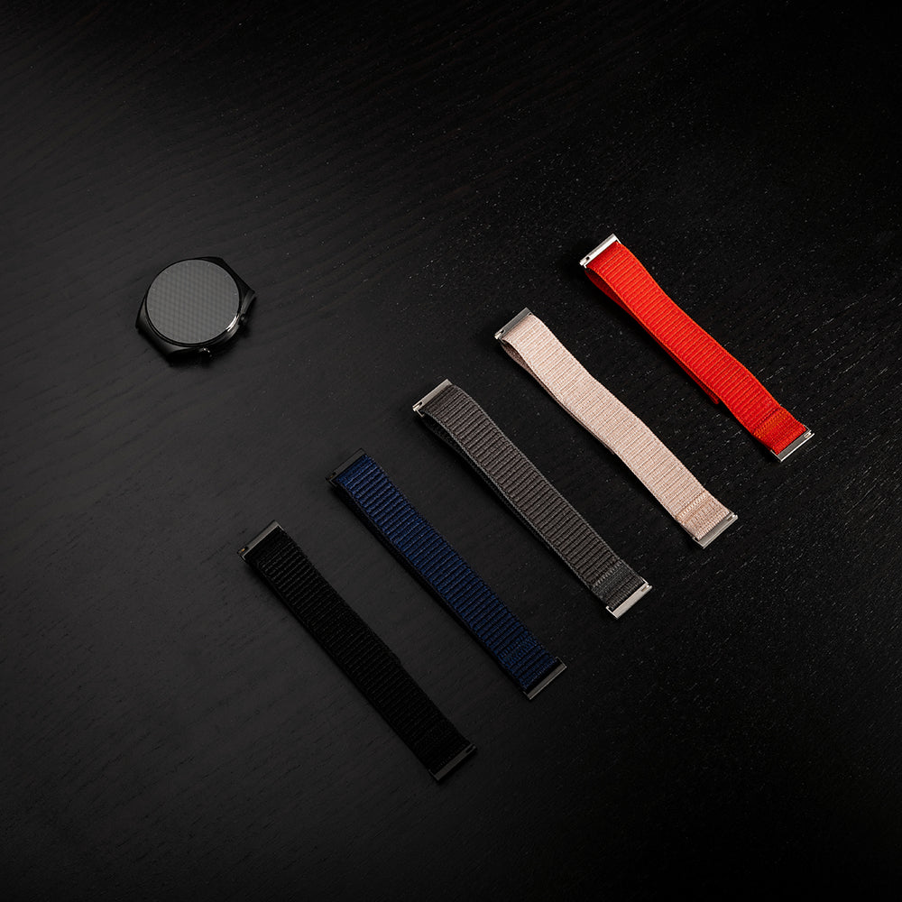 Fixed Nylon Sporty Strap for Huawei Watch / Xiaomi Watch Series, 22mm, Dark Grey