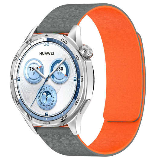 Techsuit W074 Strap for Huawei Watch / Garmin Watch Series, 18mm, Gray Orange