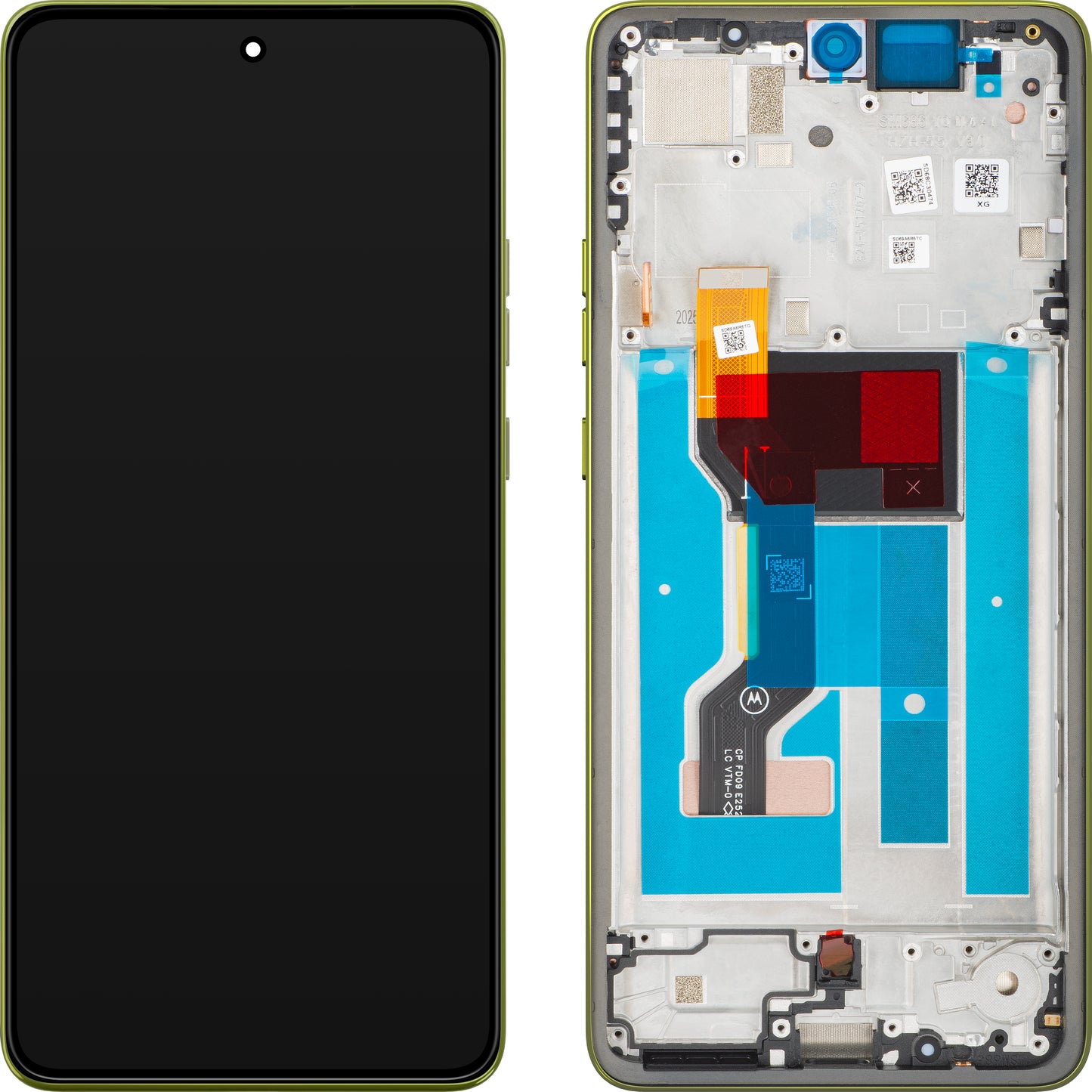 Motorola Moto G86 Display with Touchscreen, with Frame, Yellow (Golden Cypress), Service Pack 5D68C30476
