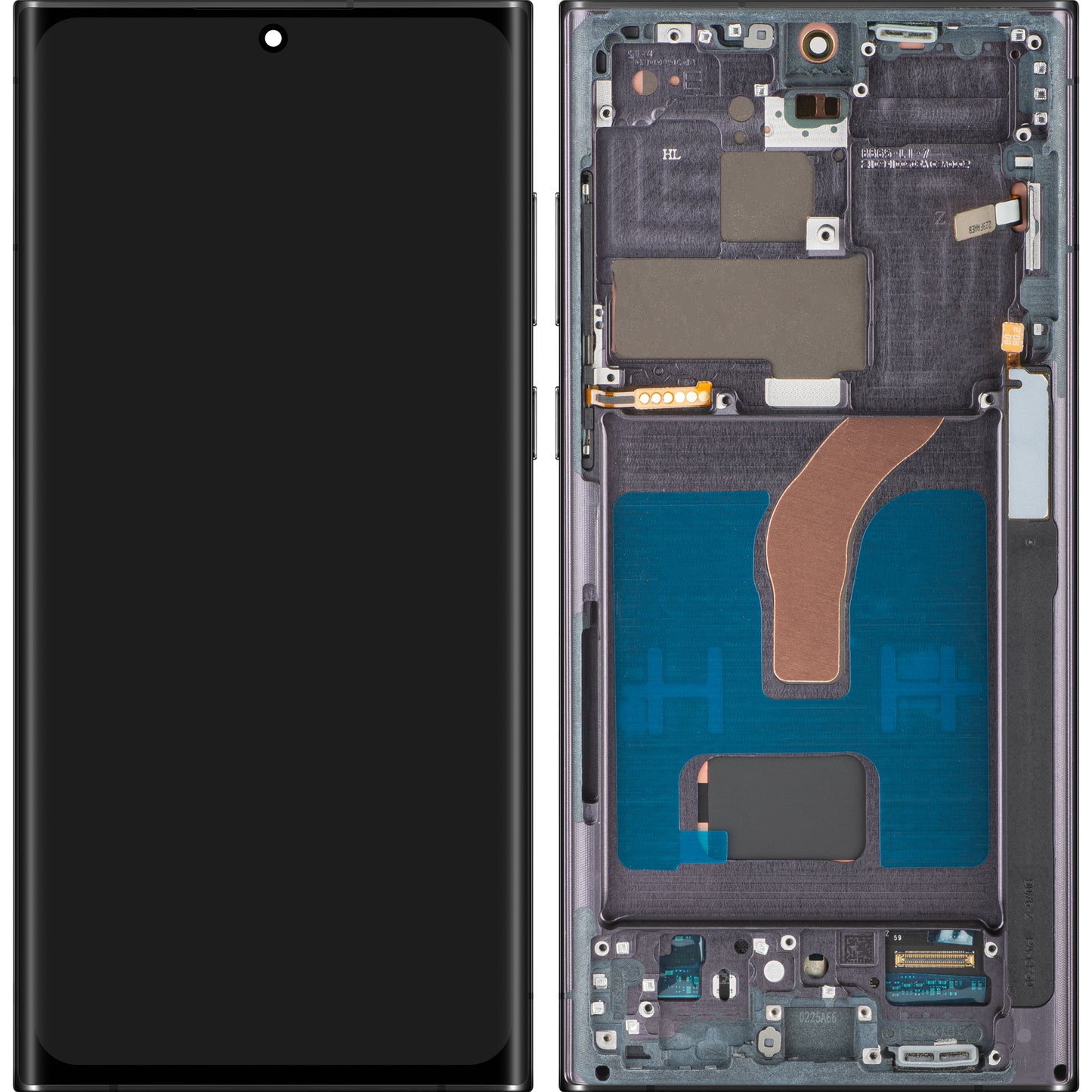 MP Touchscreen Display compatible with Samsung Galaxy S22 Ultra 5G S908, with Frame, OLED Version, Black