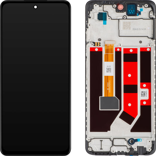 Touchscreen Display Oppo A58 4G, with Frame, Black, Service Pack 621029000089