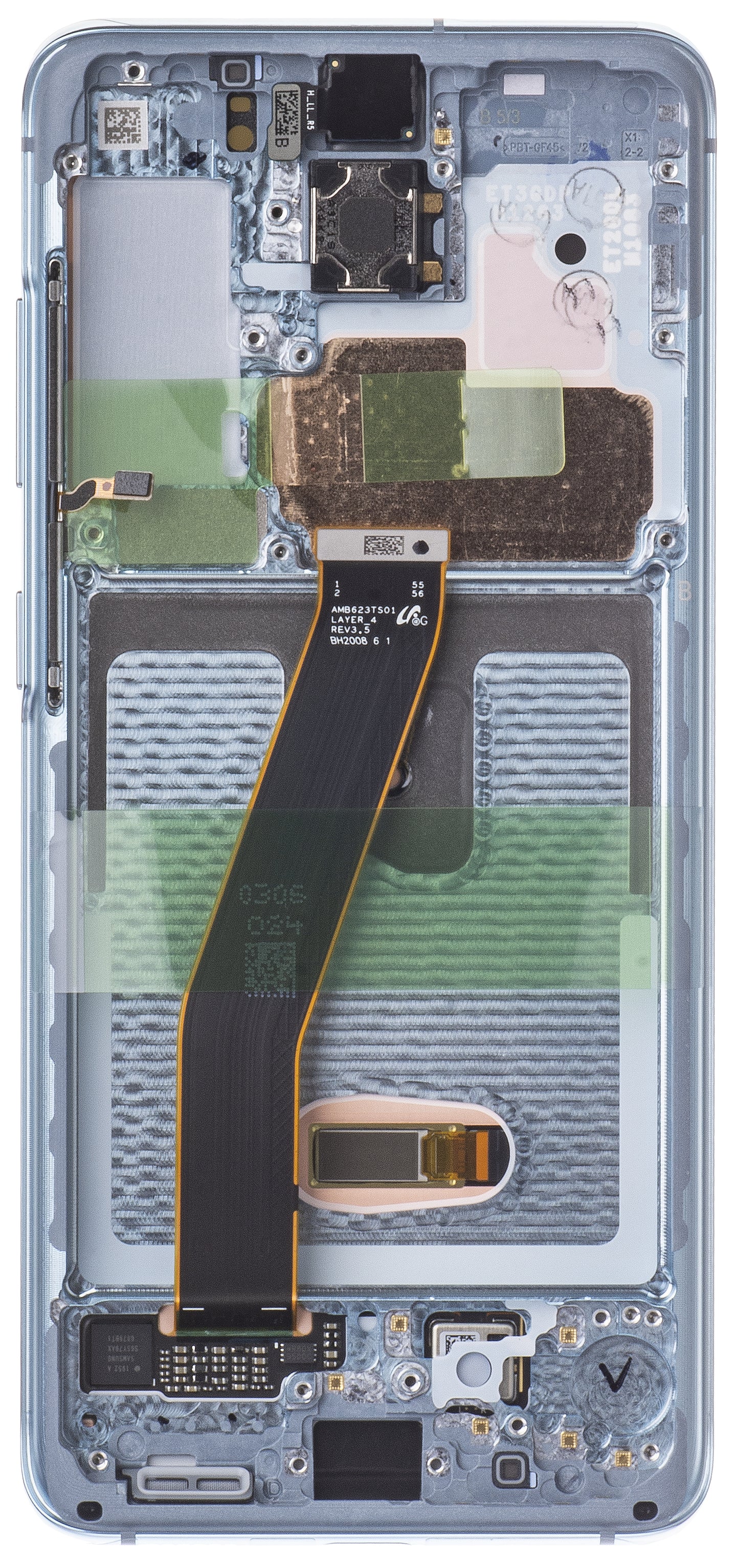 Samsung Galaxy S20 5G G981 / S20 G980 Display with Touchscreen, with Frame, Blue, Service Pack GH82-22131D