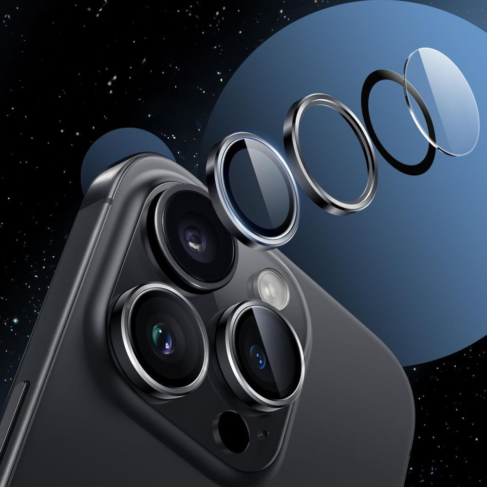 Tech-Protect CamRing Fit+ Rear Camera Protection Film for Apple iPhone 17, Tempered Glass, Transparent