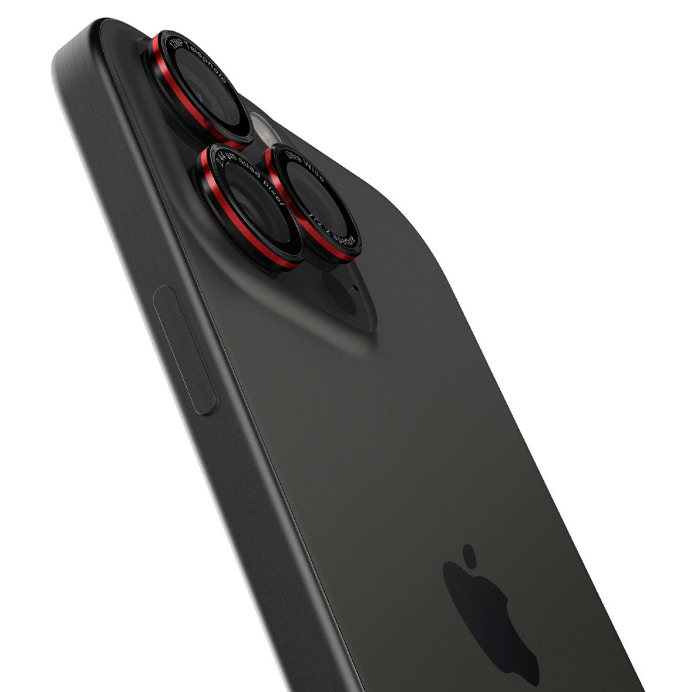 Spigen GlastR EZ FIT Optik Pro Rear Camera Protector for Apple iPhone 17 Pro Max, Tempered Glass, Set of 2 pieces, Red AGL05217