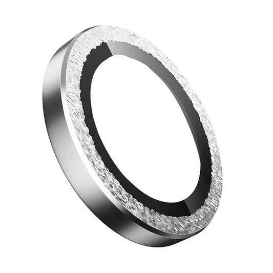 Blueo Glitter Diamond Metal Frame Rear Camera Protection Film for Apple iPhone 17, Tempered Glass, Silver