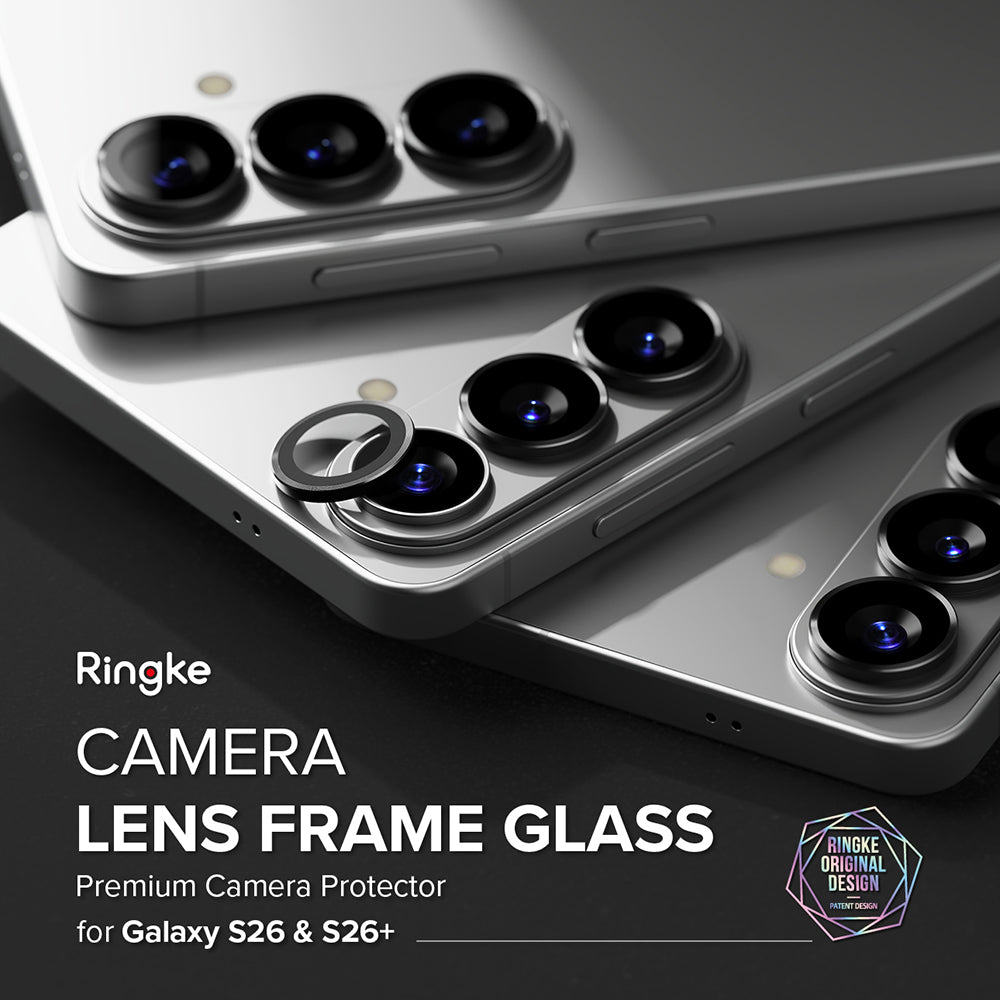 Ringke Rear Camera Protection Film for Samsung Galaxy S26 Plus S947 / S26, Tempered Glass, Set of 2 pieces, Black
