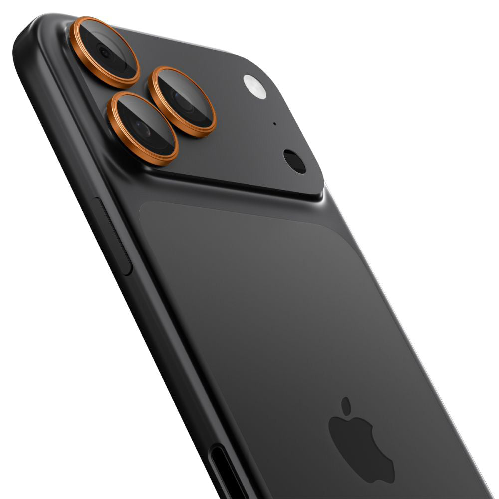 Spigen GlastR EZ FIT Optik Pro Rear Camera Protector for Apple iPhone 17 Pro Max / 17 Pro, Tempered Glass, Set of 2 pieces, Orange