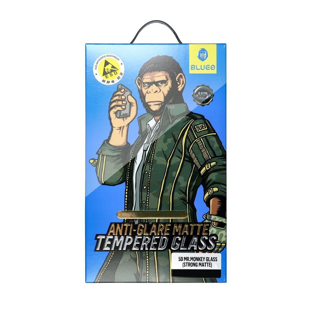Blueo Screen Protector for Apple iPhone 15 Pro, Tempered Glass, Full Glue, 5D, Black