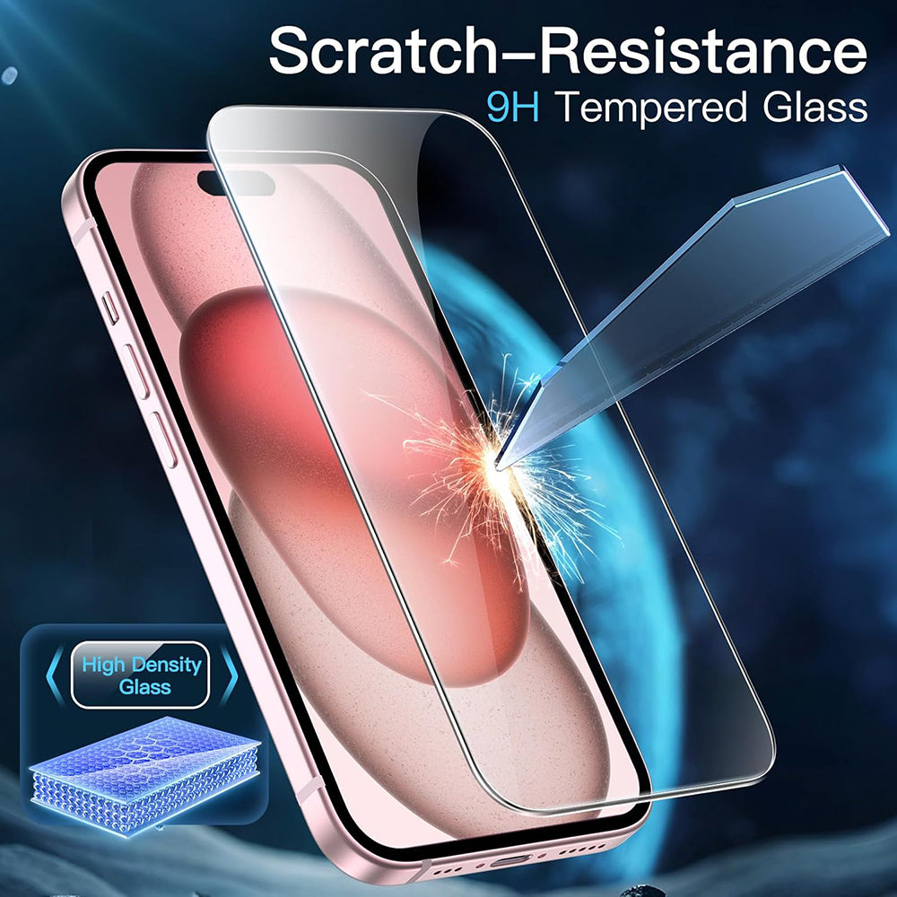 Anank 1X Reinforced Screen Protector for Apple iPhone 16, Tempered Glass, Full Glue, 3D, Set of 10 pieces