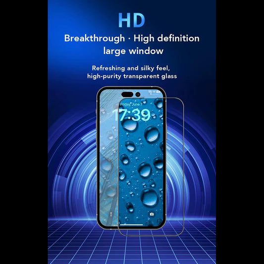 Anank 3X Reinforced Screen Protector for Apple iPhone 15 Pro, Tempered Glass, Full Glue, 2.5D, Black