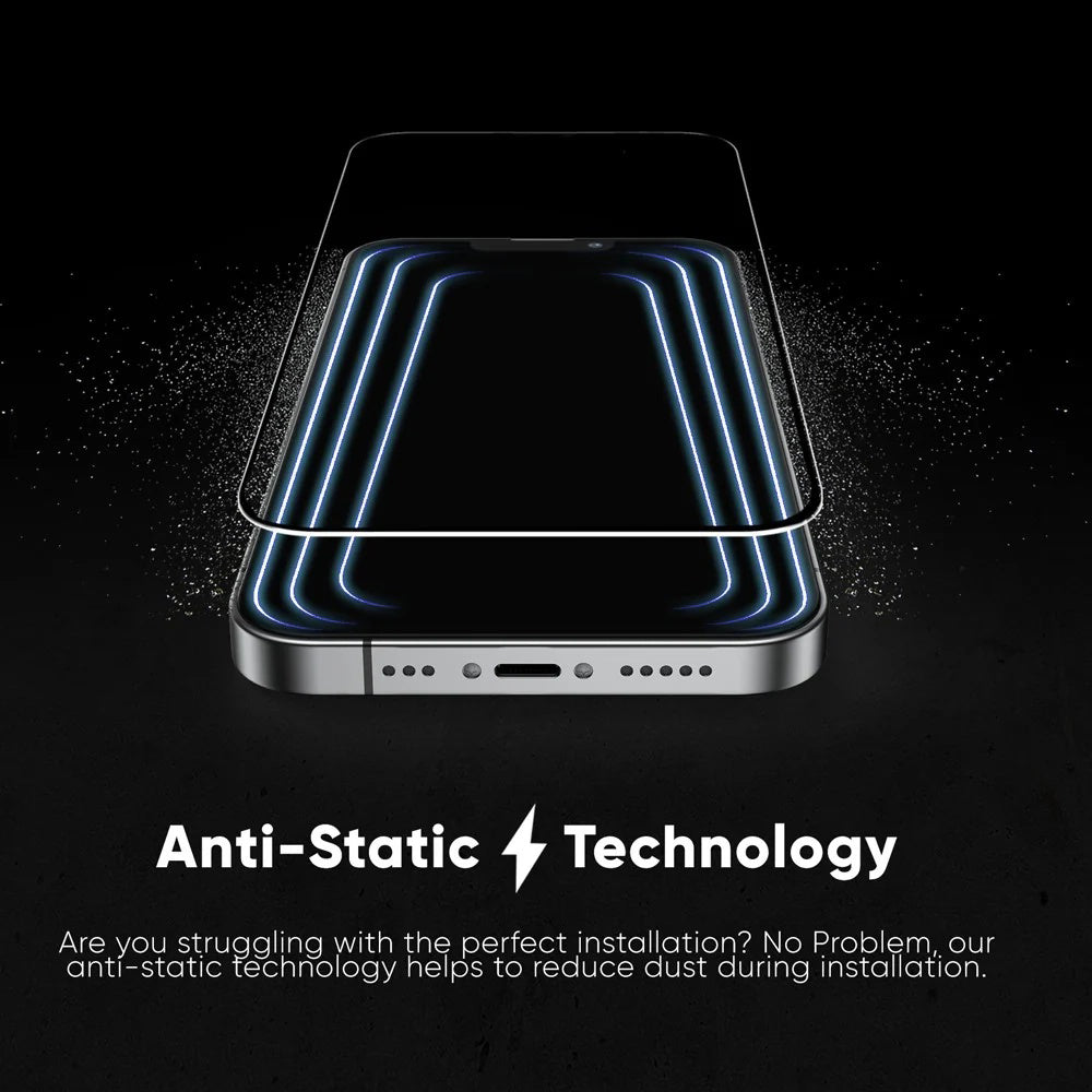 Anank 5X Reinforced Invisible Screen Protector for Apple iPhone 17 Pro Max, Tempered Glass, Full Glue, 3D, Black