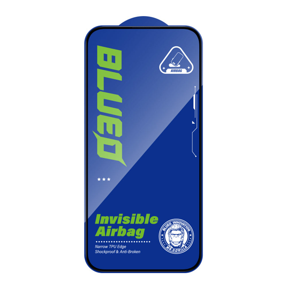 Blueo Anti-Broken Screen Protector Film for Apple iPhone 16 Plus / 15 Plus / 14 Pro Max, Tempered Glass, Full Glue, Black
