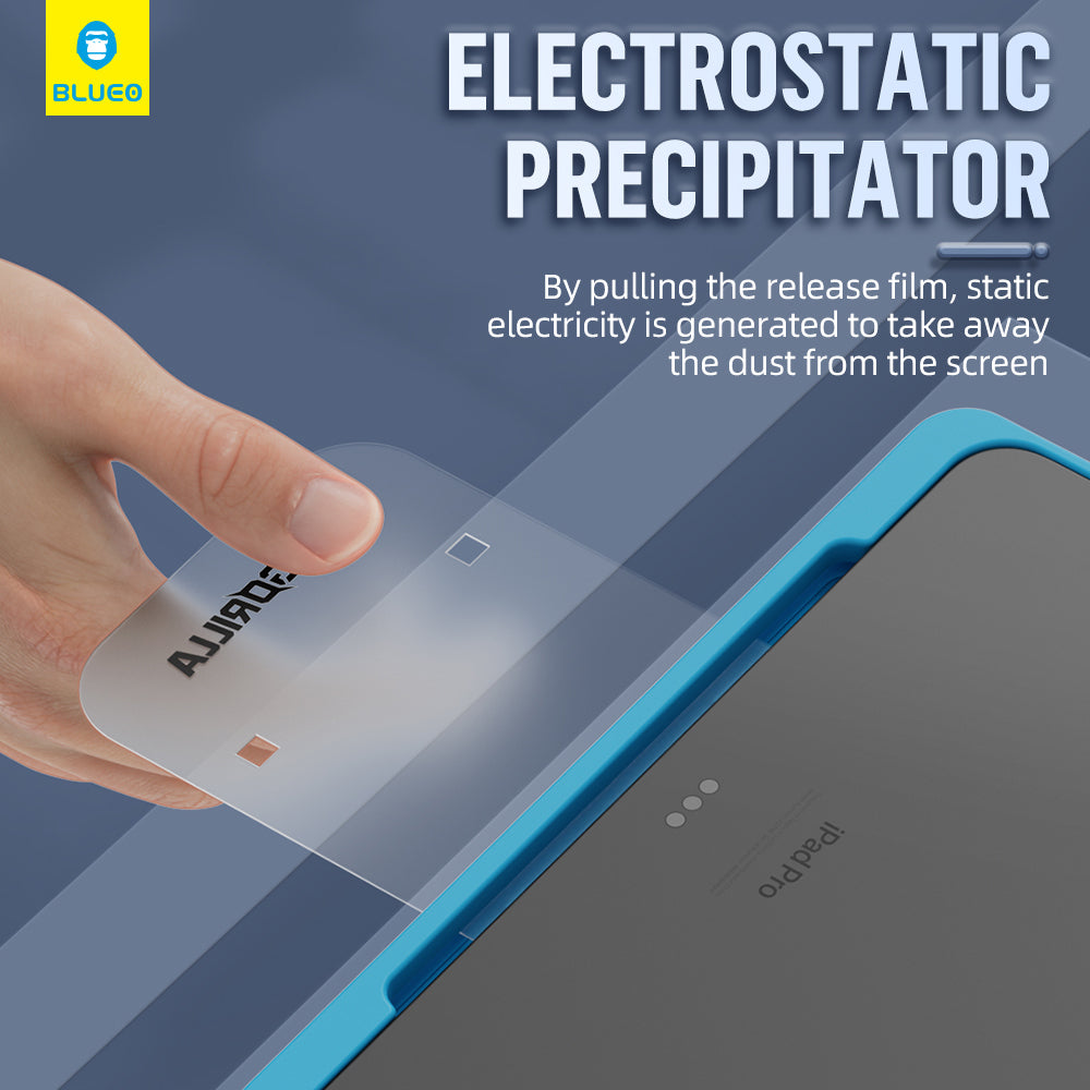 Blueo HD Applicator Pro Screen Protector Film for Apple iPad Pro 12.9 (2022) / Pro 12.9 (2021) / Pro 12.9 (2020), Tempered Glass, Full Glue