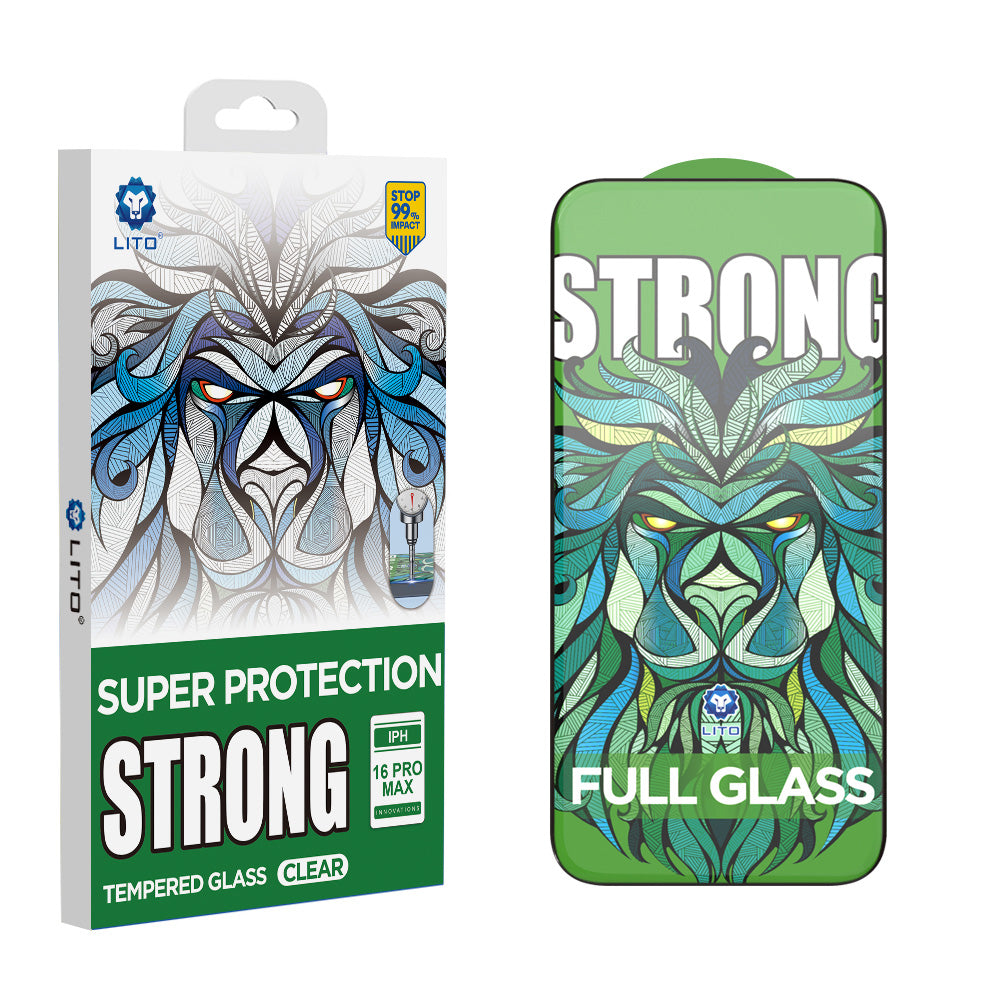 Lito D+ Max Strong Screen Protector for Apple iPhone 17 Pro Max, Tempered Glass, Full Glue, Black