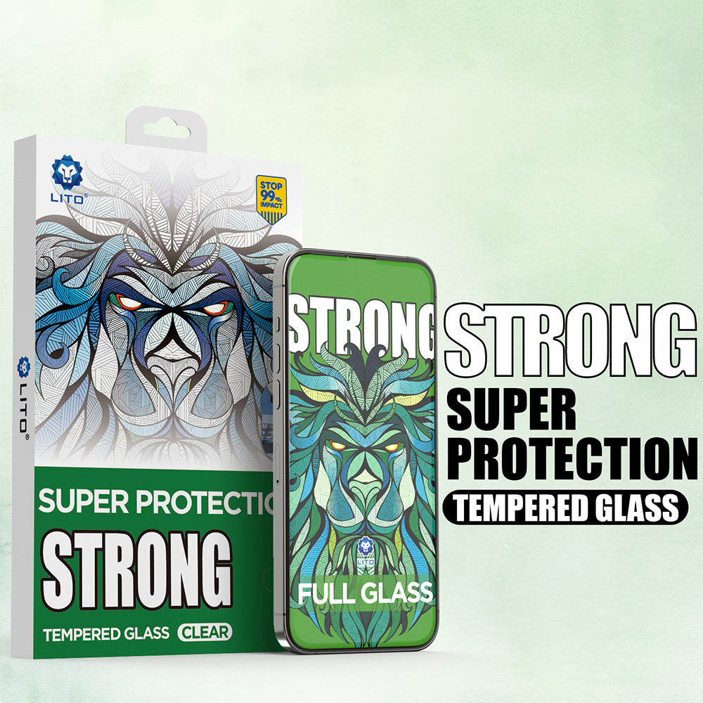 Lito D+ Max Strong Screen Protector for Apple iPhone 17 Pro, Tempered Glass, Full Glue, Black